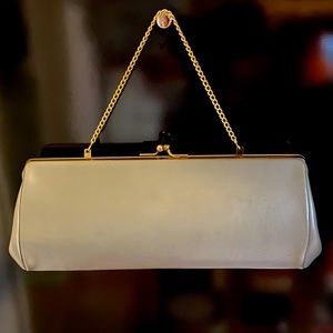 JUST REDUCED PRICE & SHIPPING!!!  
Vintage Light Gray Leather Bag